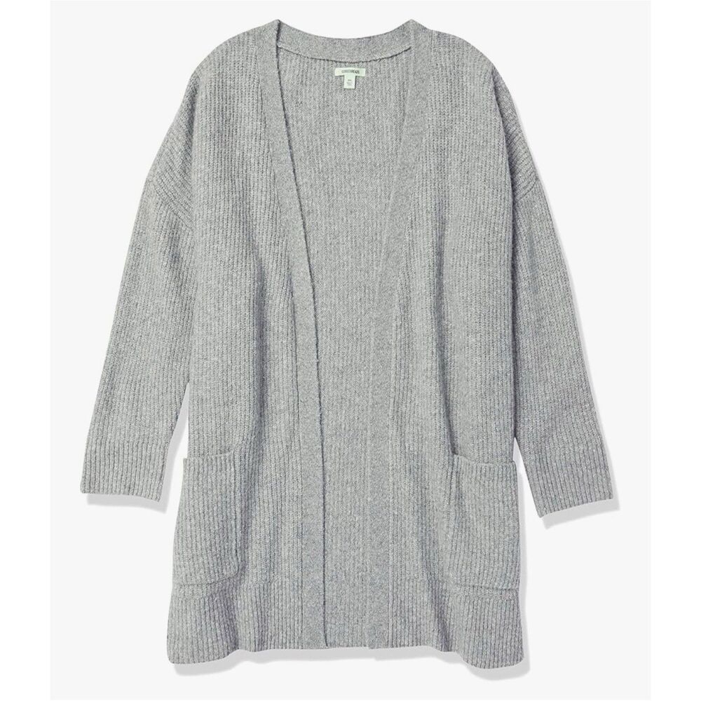 New Goodthreads Womens Cardigan Sweater XXL Gray Oversized Boucle Shaker Stitch - Picture 2 of 11